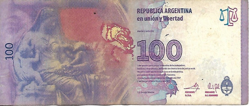 Bottero C001 $ 100 Evita Serie A Mb Palermo (Usado)