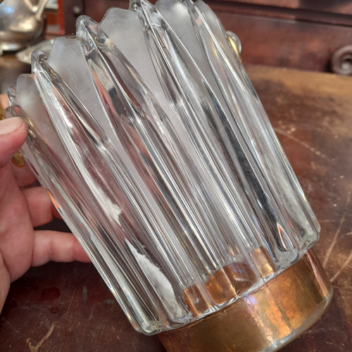 Imagem 10 de 10 de Balde De Gelo Cristal Grosso E Folheado A Ouro, Antigo