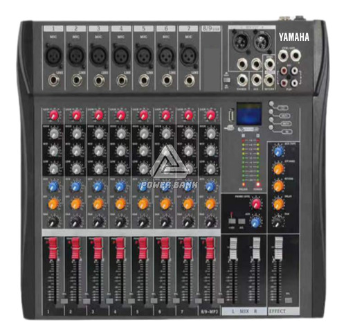 Consola 8 Canales De Audio Bluetooth Sonido Dj Efectos Usb 