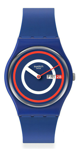 Reloj Swatch Blue To Basics Para Hombre De Silicona Swso28n7 Color De La Malla Azul Marino Color Del Bisel Azul Marino Color Del Fondo Azul