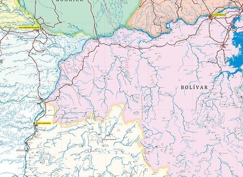 Mapa Físico-político De Venezuela Tamaño Extra Grande