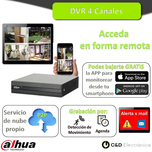 Imagen 6 de 10 de Kit Seguridad Dvr 4ch+ 2 Cámaras Full Color C/ Micrófono