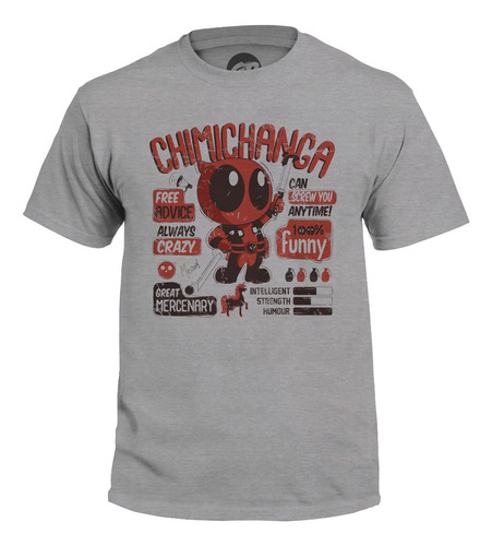 Playera Grapics Deadpool Chimichanga Camiseta Geek Marvel