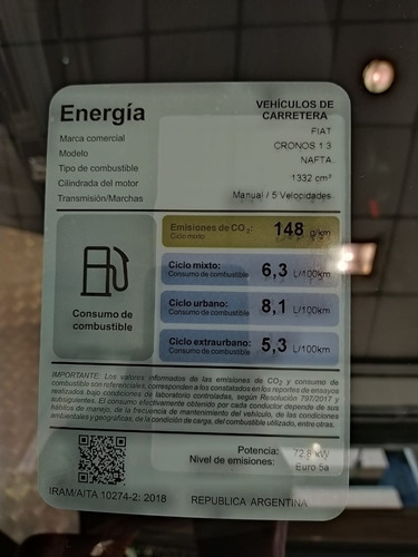 Imagen 8 de 13 de Fiat Cronos Drive Pack Conectividad 1.3 Gse 0km 2021-