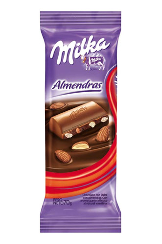 Chocolate  Almendras 55 Gr Milka Chocolates