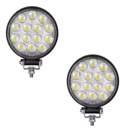 Faro Auxiliar 14 Leds X2 48w 12/24v Auto Moto 4x4 Universal