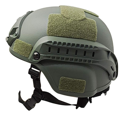 Casco Táctico Militar Deporte Combate Airsoft Verde Abs.