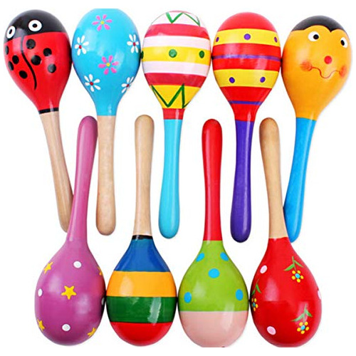 Set De 2 Maracas De Madera Diseño De Dibujos Animados ...