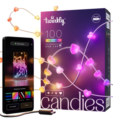 Twinkly Candies - Cadena De Luces Led En Forma De Corazon Co