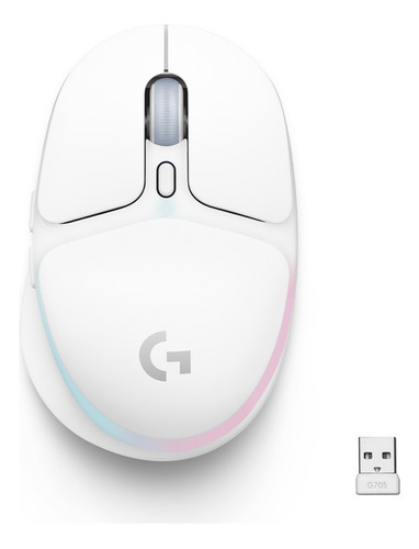 Mouse Gamer Sem Fio G705 Lightspeed Com Rgb Branco Logitech