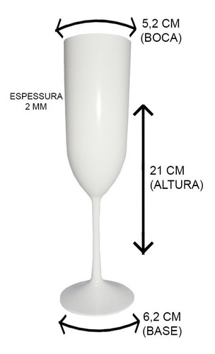 Imagem 5 de 10 de 12 Taça De Champanhe Acrílica Lisa Cristal 180ml Champagne