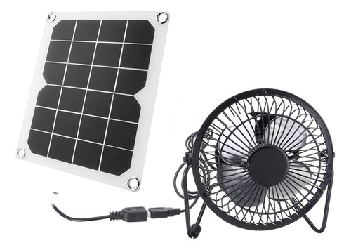 Ventilador Eléctrico Solar 5w Usb Dual Panel Solar Monocrist