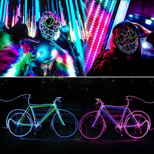 5m Wire Hilo Traje Luminoso Luz Tira Neon Rgb Cable Led