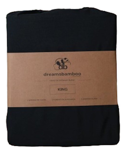 Juego Sábanas Fibra De Bambú Blend King Dreams Bamboo(negro)