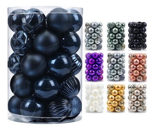 Esferas De Navidad 6 Cm 34 Unidades Azules Colgantes
