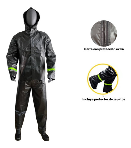 Impermeable Conjunto Motorizado Chaqueta, Pantalón, Zapaton