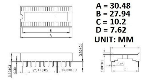 6 Base Socket Zocalo 24 Pines Dip Angosta Dip24