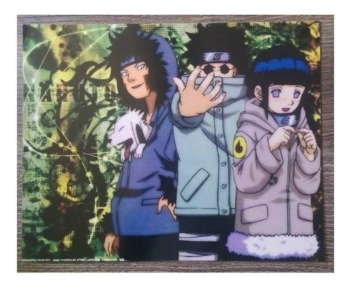 Naruto Cromo Poster Tamaño Carta Hinata Perrito