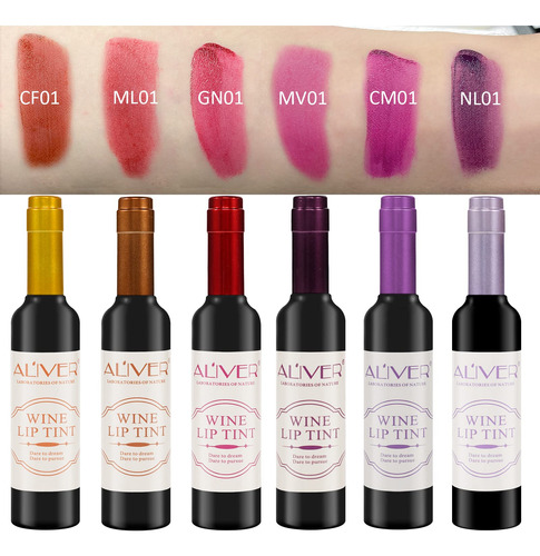 Aliver Tinte Labial De Vino, 6 Colores/juego, Tinte Labial I