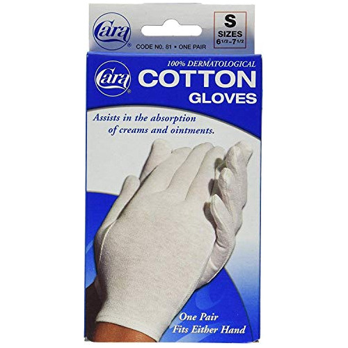 Cara Guantes 100% Algodón Dermatológico Pequeños 1 Par (