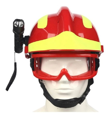 Casco De Rescate Bomberos Seguridad Con Lampara Y Goggles