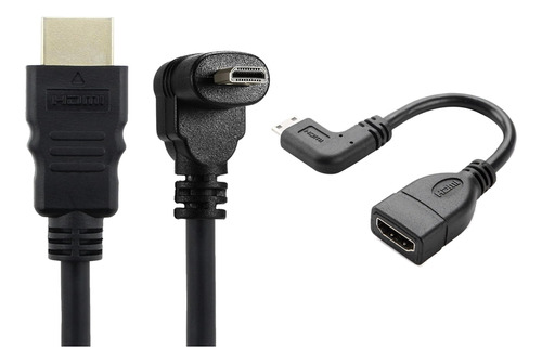 Cable Mini Hdmi A Hdmi 0, 5 Pies, 90 Grados Derecha