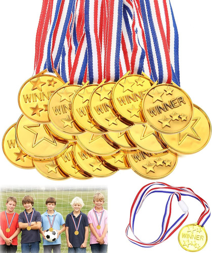 12pzs Medallas Deportivas De Oro Para Ganadores