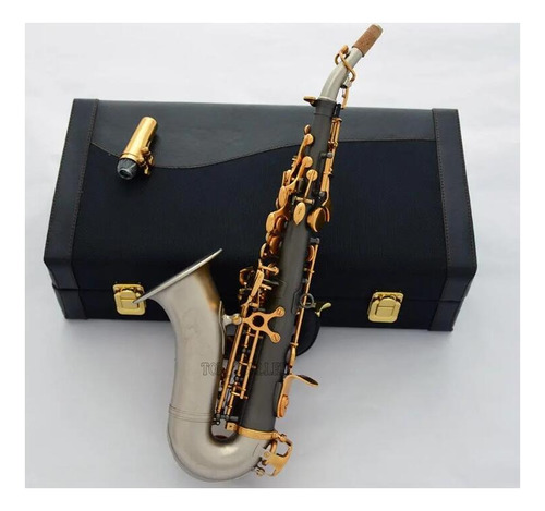 Saxofón Soprano Bb Curvo Personalizado Saxofón De Níquel Neg