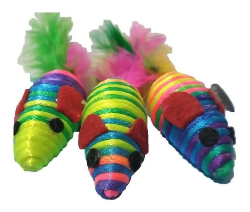 Juguete Raton Con Pluma Gatos Mascotas Siames 40% Off!!