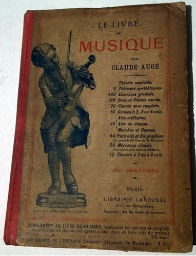 Claude Augé : Le Livre De Musique - Libro Antiguo En Francés