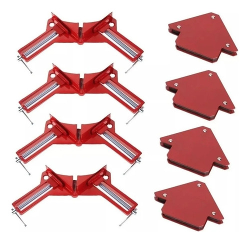 Escuadras 4 Magnetica 25 Libras + 4 Prensas Esquinera Mueble