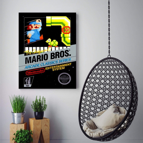 Cuadros Mario Bros Arcade Poster Bastidor Nintendo 20x30cm
