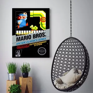 Cuadros Mario Bros Arcade Poster Bastidor Nintendo 19x25cm