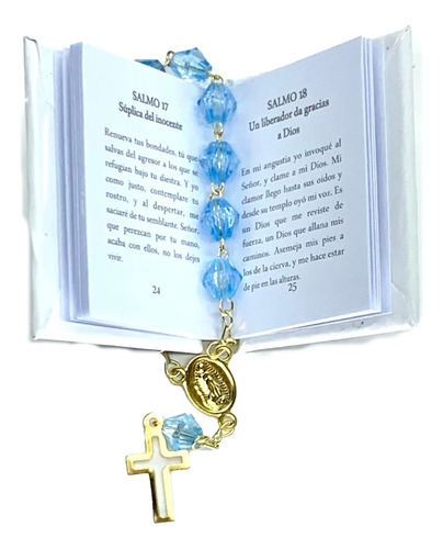 30 Mini Biblias+  30 Decenarios Color Azul Cielo -recuerdos