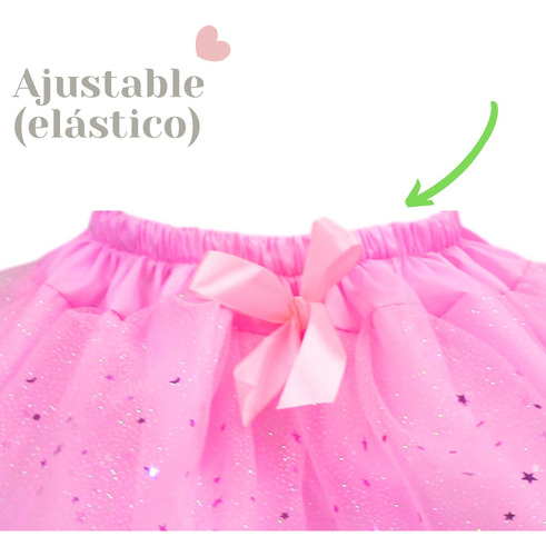 Tutu Falda Niña Varios Colores, Extra Pomposo Ampon Glitter