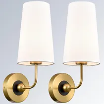 Comprar Daycent - Juego De Dos Apliques De Pared Dorados Con Tela...