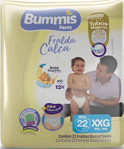 Fralda Calça Capricho Bummis Tubos Mágicos: M, Xg, Xxg Gênero Sem gênero Tamanho Extra extra grande (XXG)