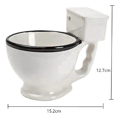Taza Bowl De Cerámica En Forma De Wc Inodoro Color Blanco
