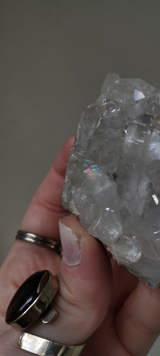 Drusa De Cuarzo Cristal Con Arcoiris Adentro