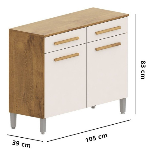 Balcão Cozinha Compacta - Castanho/off-white