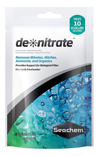 Seachem De Nitrate 100ml Remove Nitrato Nitrito E Amônia