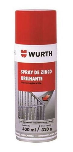 Zinc En Spray Brillante (galvanización En Frío) 400ml Wurth 