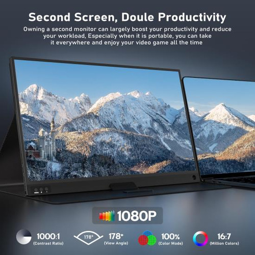 Zscmalls Monitor Portátil Pantalla De Computadora Full Hd De