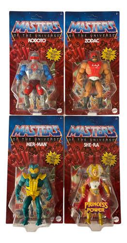Motu Origins Wave 3 She-ra Roboto Mer-man Zodac Carton Multi (Usado)