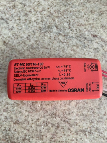 Transformadores Osram 110v A 12v Para Bombillos Halógenos.