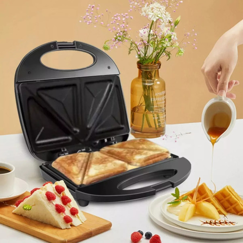 Sanduchera Electrica Sanguchera Plancha Tostadora Sandwicher Negro