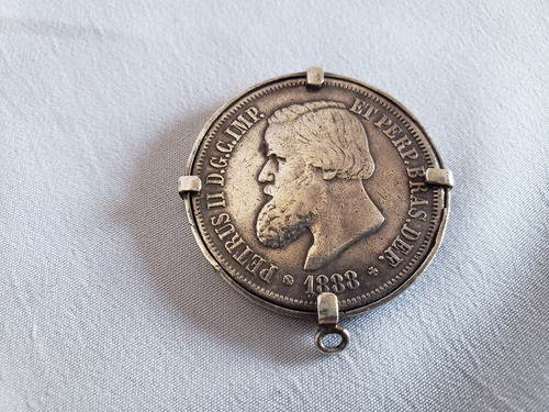 Antiga Moeda De 2000 Reis 1888 Em Prata Excelente Estado (Usado)