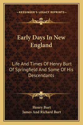 Libro Early Days In New England: Life And Times Of Henry ...