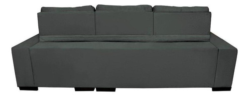 Sofá Retrátil E Reclinável Diamond 2,25m Tecido Suede Cinza Cama inBox