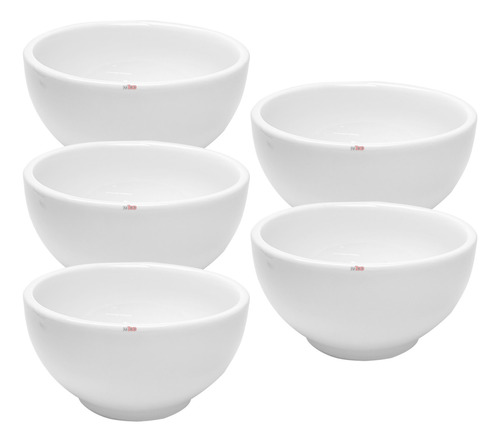 Kit 5x Cumbuca Bowl Porcelana 500ml Caldo Sopa Salgadinho